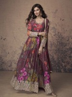 Plum Real Georgette Salwar Kameez